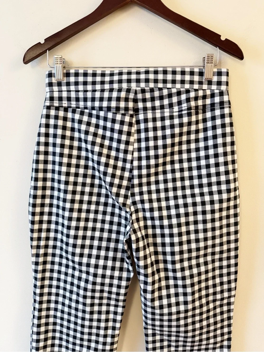 Free People Florence Pants Womens Medium Black White Gingham Check Crop Flare